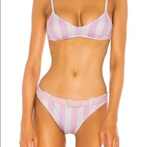 Solid and striped bikini